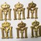 LOT 6xINSEMN REGALIST. CIFRUL REGELUI MIHAI I . METAL AURIU .