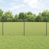 VidaXL Gard din lanț cu 10 st&acirc;lpi U gri 0.8x10 m oțel