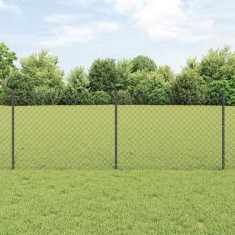vidaXL &Icirc;ngrădire cu st&acirc;lpi Gri 0.8 x 25 m Oțel