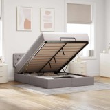 vidaXL Pat otoman cu saltea și LED-uri Taupe 140x190 cm țesătură 3312392