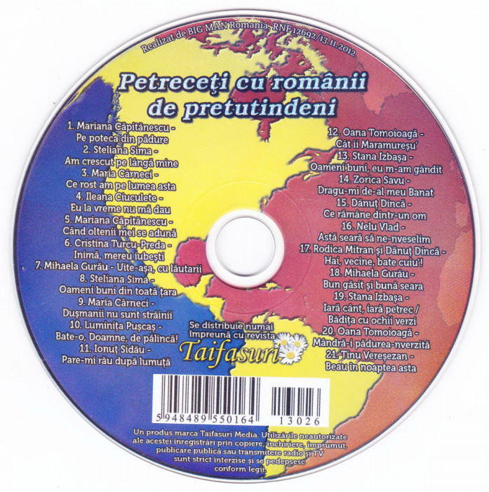 CD Populara: Petreceți cu rom&acirc;nii de pretutindeni ( stare foarte buna )