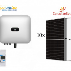 Kit sistem fotovoltaic 4 kW hibrid monofazat, invertor Huawei si 10 panouri Canadian Solar 410W