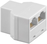 Adaptor 8p8c ISDN RJ45 mama la 2x RJ45 mama alb Goobay