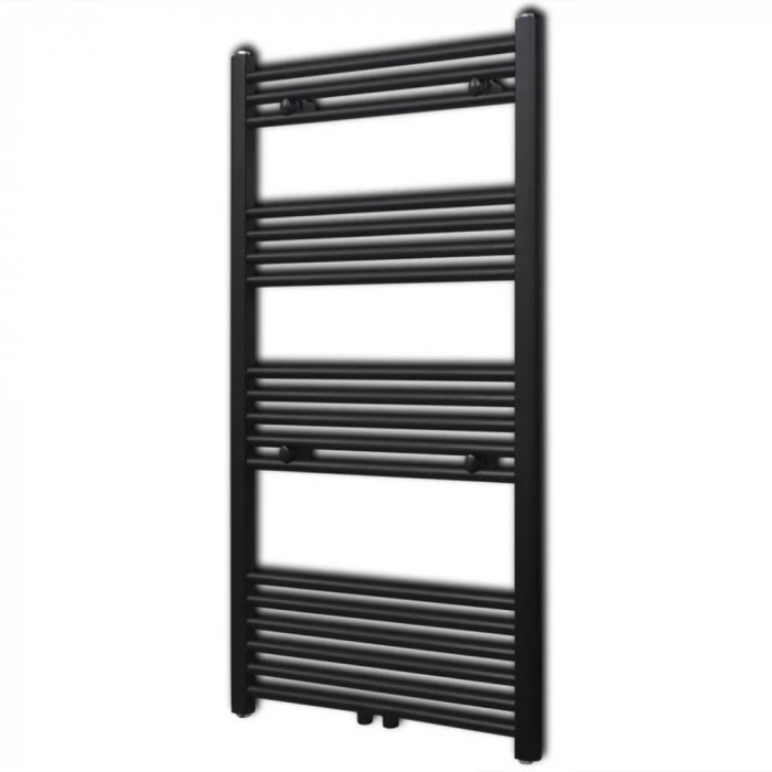 Radiator port-prosop &icirc;ncălzire centrală baie drept, negru, 600x1160 mm