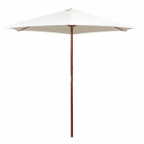 Gossi umbrela de soare cu stalp de lemn 270 x 270 cm, alb crem