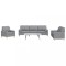 vidaXL Set de canapele cu perne, 3 piese, gri deschis, textil