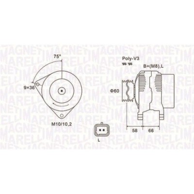 Alternator Renault Clio 2 (Bb , Clio 2 Box / Liftback (Sb0/1/2), Clio 3 (Br0/1, Espace 3 (Je0), Kangoo (Kc0/1), Kangoo Express (Fc0/1), Thalia I (Lb) foto
