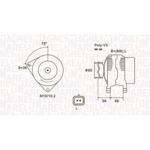 Alternator Renault Clio 2 (Bb , Clio 2 Box / Liftback (Sb0/1/2), Clio 3 (Br0/1, Espace 3 (Je0), Kangoo (Kc0/1), Kangoo Express (Fc0/1), Thalia I (Lb)