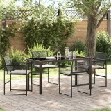 vidaXL Set de masă pentru grădină 5 pcs Negru Rattan poli