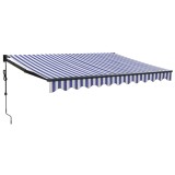 Cumpara ieftin Copertina retractabila automata, albastru si alb, 3x2,5 m