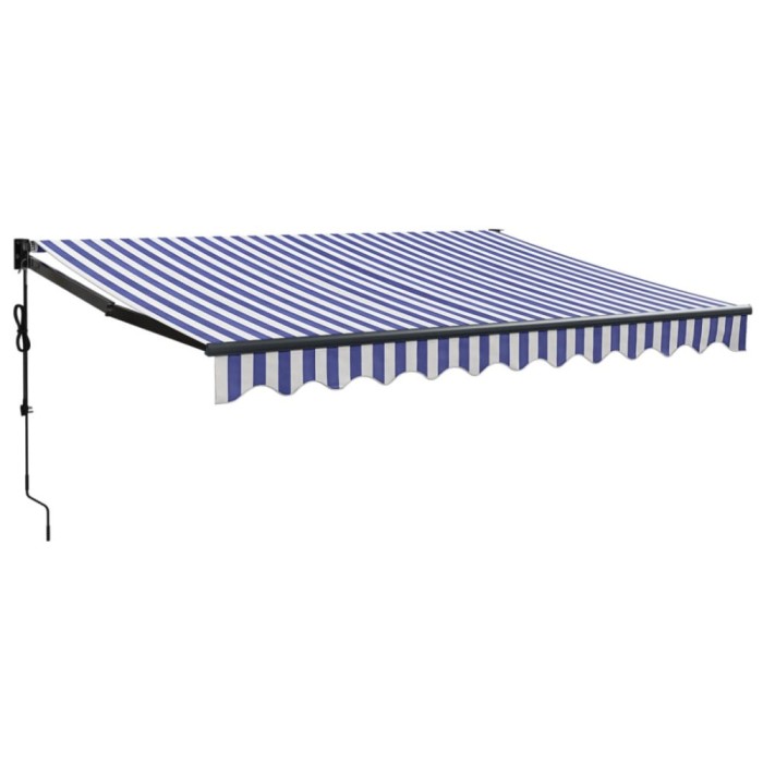 Copertina retractabila automata, albastru si alb, 3x2,5 m