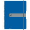 Caiet a4 80f spirala elastic perforat eotg coperta pp albastru, Herlitz