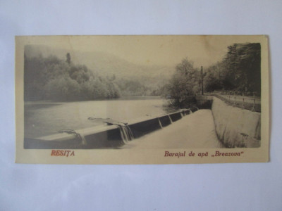 Fotografie 120 x 60 mm Reșița:Barajul de apă Breazova anii 30 foto