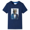 Tricou pentru copii cu m&acirc;neci scurte, albastru &icirc;nchis, 92, vidaXL