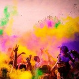 Pudra Holi FX Neon UV, 500g, ProCart - Rosu - Colorata, Non-Toxica, Biodegradabila, Petrecere, Evenimente