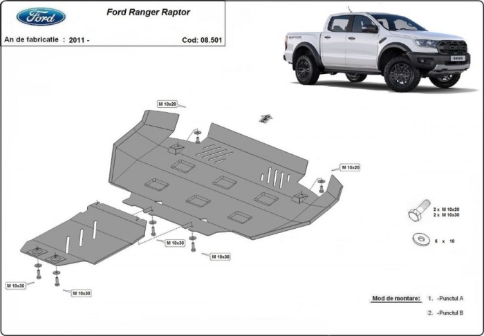 Scut motor metalic Ford Ranger Raptor 2020-2023