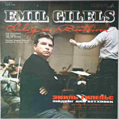 Disc vinil, LP. FIVE CONCERTOS FOR PIANO AND ORCHESTRA - EMIL GILELS. SET BOX 5 DISCURI VINIL-LUDWIG VAN BEETHOV