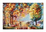 Tablou gigant indragostiti pictat manual dormitor, living, Noi doi sub umbrela mea, 150x100cm ulei pe panza, gata de agatat pe perete