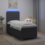 Cumpara ieftin Pat boxspring cu saltea Gri inchis 80 x 200 cm Tesatura