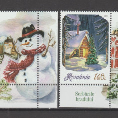 ROMANIA 2023 SERBARILE BRADULUI Serie 2 timbre cu vinieta LP.2446 MNH**