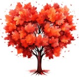 Cumpara ieftin Sticker decorativ perete Copac Portocaliu 61cm PVC, autocolant detasabil, tema jungla, pentru usa