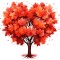 Sticker decorativ, Copac, Portocaliu, 61 cm, 1320STK-5