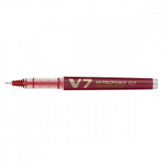 Pix cu varf Roller, Pilot, V7, Hi-Tecpoint, reincarcabil, Rosu, 0.7 mm