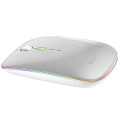 Mouse Wireless X-START YPX043, Conexiune 2.4G, USB, 1000 DPI, Lumina RGB, Ergonomic - Argintiu