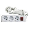 Prelungitor, cu intrerupator si led, alb, 5 m, 3 prize