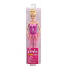 Papusa Barbie Balerina Blonda Cu Costum Roz