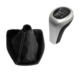 Nuca schimbator viteze, 6 viteze cu manson MARTI-NIK 15 pentru BMW 5 E60-E61 2003-2009, piele naturala, fara
