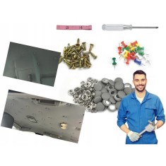 Kit de reparatie plafon auto pentru orice masina, Gri - 60 piese