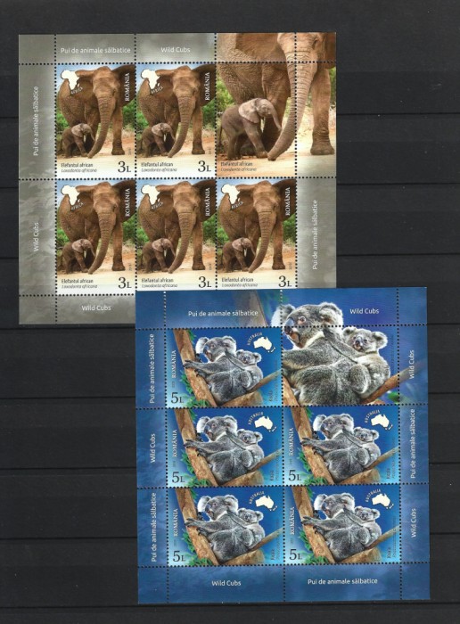 ROMANIA 2019 - PUI DE ANIMALE SALBATICE - MINICOLI, MNH - LP 2228