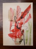 32. Plante, acuarela veche pictura