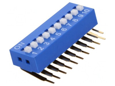 Comutator DIP-SWITCH 10 Secțiuni ON-OFF 12VDC foto