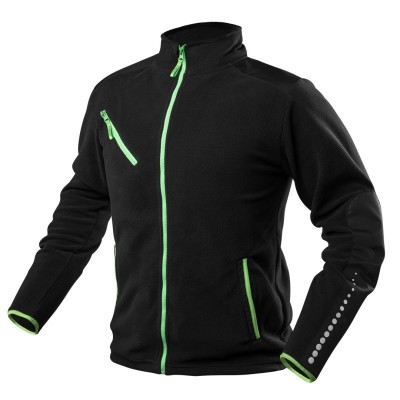 Jacheta de lucru fleece, PREMIUM, negru, intarituri Cordura, marimea XXXL HardWork ToolsRange foto