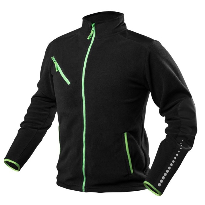 Jacheta de lucru fleece, PREMIUM, negru, intarituri Cordura, marimea XXXL HardWork ToolsRange