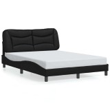 Cumpara ieftin Cadru de pat fara saltea, Hvar, negru, 140x200 cm, piele ecologica