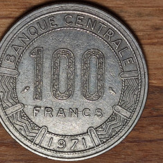 Congo republica - moneda de colectie - 100 franci / francs 1971 - seria initiala