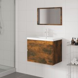 Gossi set de mobilier de baie, stejar fumuriu, lemn prelucrat