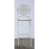 Scaun Pliant Bar Antik White Fier Forjat 116cm Inaltime Scaun Gradina Terasa
