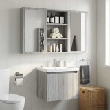 vidaXL Dulap de perete pentru baie cu raft Sonoma gri 30 x 10 x 50 cm 889316