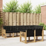 vidaXL Set de canapele de exterior cu pernă 8 pcs Alb și negru 3389594