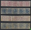 PRINCIPATELE UNITE 1864 timbre de 6 si 30 parale nestampilate in streifuri rare de 5 cu perechi intoarse, MNH guma originala, Istorie, Nestampilat