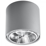 Lampă De Tavan Tub Gri Aluminiu 1 Bec Cilindric Modern De Interior