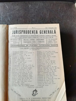 JURISPRUDENTA GENERALA, 1939 foto