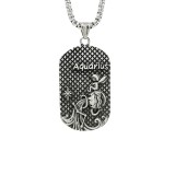 Lant cu Pandantiv zodia Vărsător otel inoxidabil dog tag Personal Style 00A257