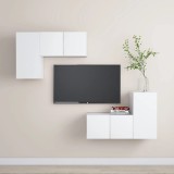 VidaXL Set dulapuri TV, 4 piese, alb, lemn prelucrat