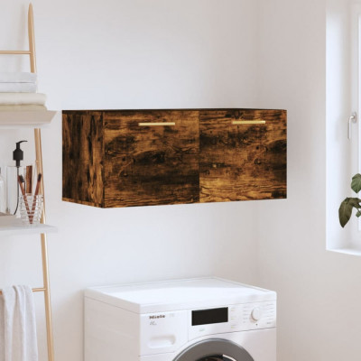 vidaXL Dulap de perete, stejar fumuriu, 80x36,5x35 cm, lemn compozit foto