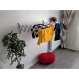 Uscator rufe metalic, extensibil, cu 5 bare, 70cm, prindere pe perete, suprafata de uscare 5m, argintiu